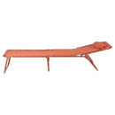 Lettino Mare Richiudibile 190x58x29 cm in Acciaio e Poliestere Ruggine Gallipoli      