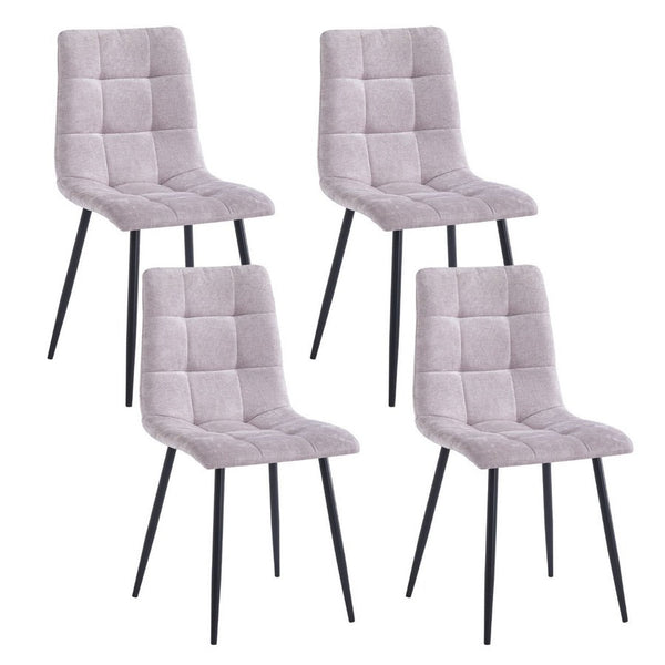sconto Set 4 Sedie 42x44x89 cm in Tessuto Trapuntato Chris Grigio Chiaro