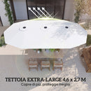 Ombrellone Doppio a 12 Stecche 459x266x235 cm con Manovella in Metallo e Poliestere Bianco      
