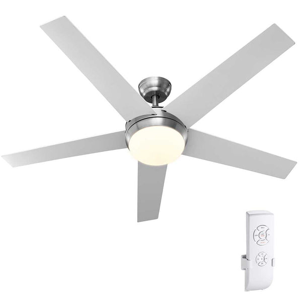 sconto Ventilatore da Soffitto 5 Pale Legno con Lampada Luce LED e Telecomando 132cm