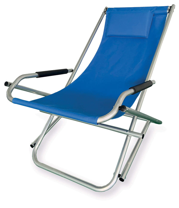acquista Sedia Sdraio Basculante Pieghevole in Alluminio Elba Blu