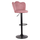 Set 2 Sgabelli 38x38x60/80 cm in Velluto Base Nera Cipria