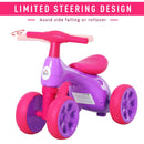 Triciclo per Bambini 4 Ruore  Primi Passi Viola e Fucsia