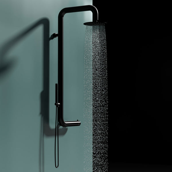 Doccia da Giardino in Acciaio Inox Installazione a 3 Punti a Parete Sined Cabras Nero acquista