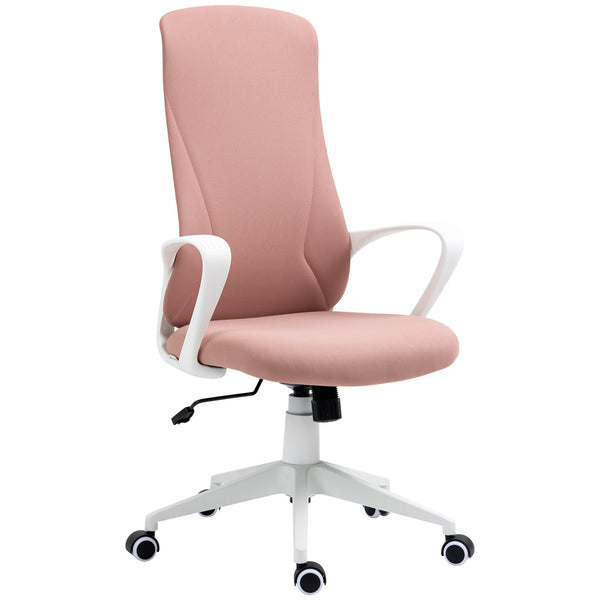 Sedia da Ufficio Ergonomica 62x56x110-119,5 cm Altezza Regolabile e Dondolo Seduta in Tessuto Elastico Rosa prezzo