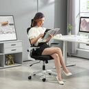 Sedia Ergonomica da Ufficio Girevole 60x59x114-122 cm con Poggiatesta Rimovibile in Tessuto a Rete Nero  