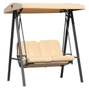 Dondolo 2 Posti da Giardino 138x106x174 cm in Acciaio e Poliestere Beige