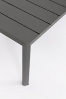 Set 4 Pezzi Salotto da Giardino con Divano 2 Poltrone e Tavolino in Alluminio e PP Konnor Antracite 