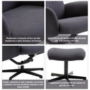 Sedia Poltrona da Ufficio Presidenziale Ergonomica con Poggiapiedi Grigio Scuro 