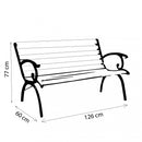 Panca Ghisa Real 126x60x77 h cm in Legno Antracite