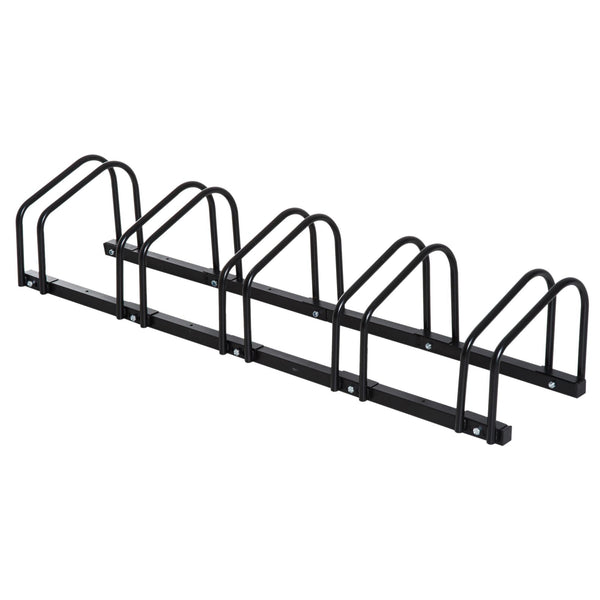 acquista Rastrelliera Portabici 5 Posti in Acciaio 130x33x27 cm Nera