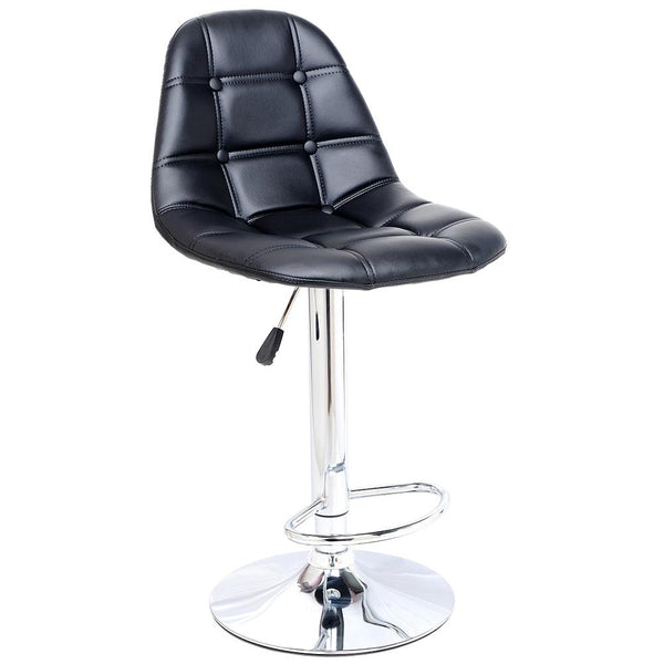 Sgabello con Seduta Girevole e Alzata a Gas in Similpelle Nero da Bar sconto