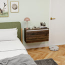 Comodino Sospeso 80x30x45 cm con Cassetto Senza Maniglie Noce   