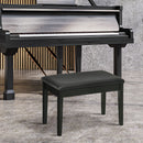 Sgabello per Pianoforte con Contenitore 75x35x49cm  in Legno e Finta Pelle Nero 