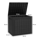 Baule Porta Attrezzi da Esterno 56x41x50 cm Impermeabile Nero   