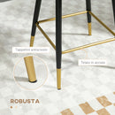 Set 2 Sgabelli 59x52x90 cm in Tessuto Poliestere Vellutato Grigio