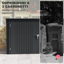 Copribidoni per 3 Cassonetti da 240L 233x105x118,5-133 cm con 2 Porte e Coperchio Grigio Scuro  