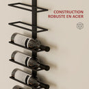 Portabottiglie da Parete per 10 Bottiglie 27x10x116 cm in Acciaio Nero    
