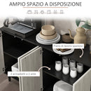 Credenza Moderna con 2 Armadietti 121x37x75 cm Nero e Grigio 