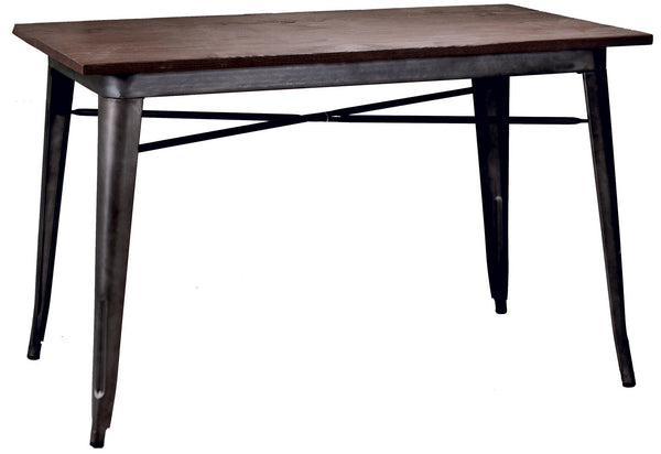 Tavolo Rettangolare in Metallo Top Legno Bristol Marrone acquista