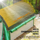 Serra a Tunnel 3x2 m con Rete Ombreggiante Extra Finestre e Ingresso a Zip in PE e Acciaio Verde      