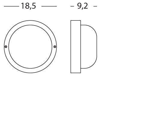 Plafoniera Tonda da Esterno 40W in Resina Sovil Bianca