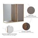 Specchiera da Bagno 1 Anta in MDF 57x14,2x49,2 cm  Grigio e Rovere