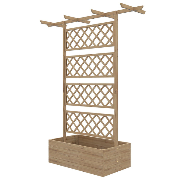 sconto Letto per Orto con Traliccio e Pergola 160x55x183 cm in Legno Naturale