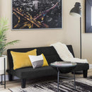 Divano Letto 175x81x76 cm in Microfibra Nero
