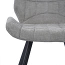 Set 2 Sedie per Sala da Pranzo Tessuto Seduta Ergonomica Colore Grigio