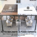 Pergola Addossata 4x3 m con Tetto in Policarbonato Metallo e Alluminio con Viti Marrone      