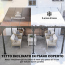 Pergola Addossata 4x3 m con Tetto in Policarbonato Metallo e Alluminio con Viti Marrone      