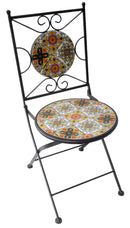 Sedia da Giardino Pieghevole in Ferro con Mosaico Soriani Ravello
