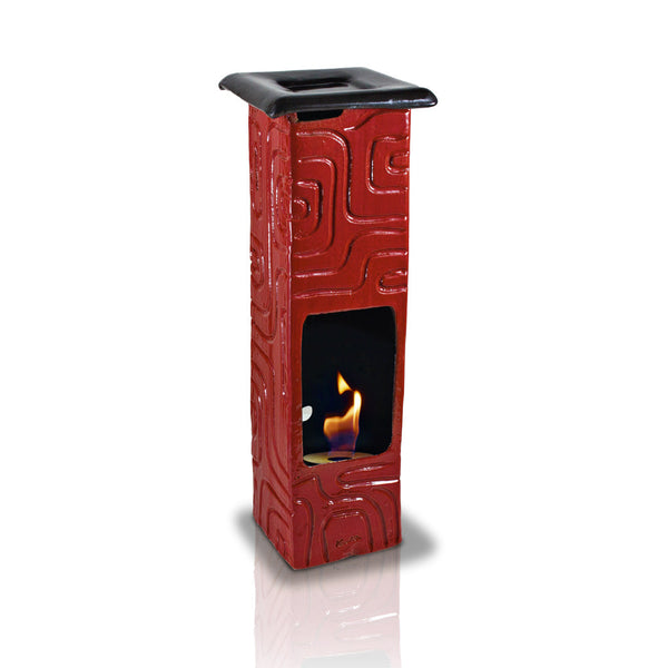 Camino a Bioetanolo da Tavolo in Ceramica 17x60 cm Ferazzoli Quadra-P Rosso prezzo