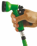 Tubo Pompa Canna dell'Acqua Estensibile 15 mt con Pistola Soriani Gardenlike Verde