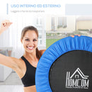 Trampolino Elastico Fitness Ø101,5 x 23 cm in Acciaio e PVC Nero e Blu