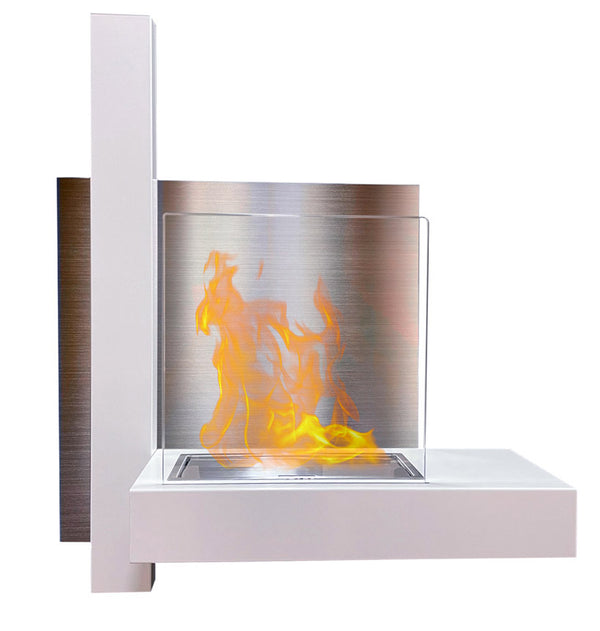 Camino a Bioetanolo da Parete 65x23x75 cm Vienna Bianco Lucido prezzo