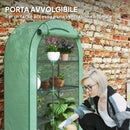 Serra a Parete a 4 Livelli 100x45x160 cm con Porta a Cerniera in Acciaio e PE Verde  
