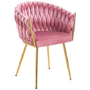 Set 2 Sedie per Sala da Pranzo e Ufficio in Velluto Rosa Antico Sedia Ergonomica