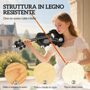 Violino 4/4 in Legno di Abete e Acero con Custodia Arco Spalliera e Pece Nero      