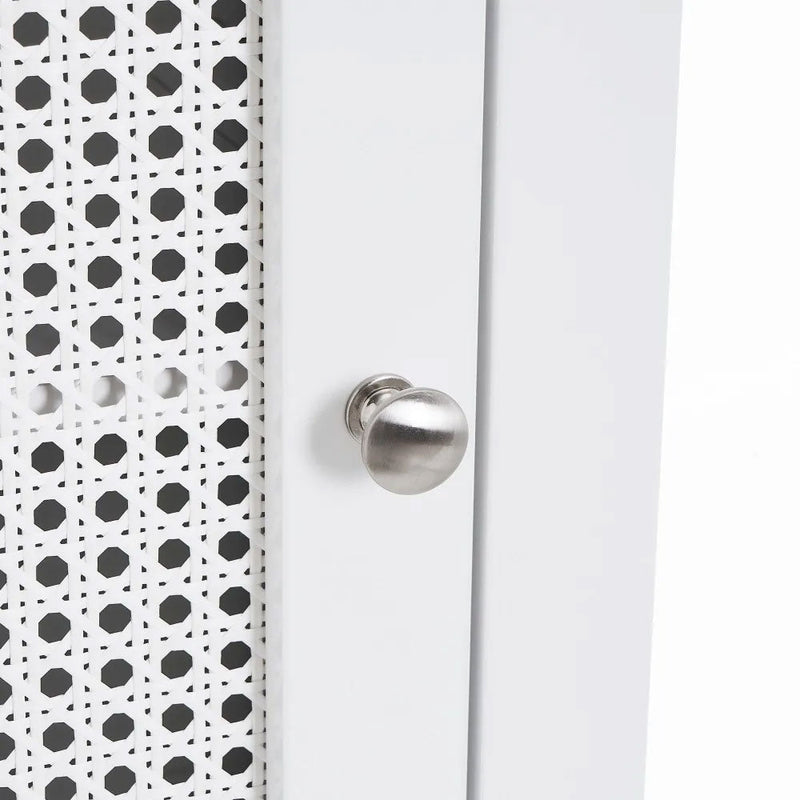 Mobile da bagno a 1 Anta con Griglia Armadio in Legno Colore Bianco 30x28x80H cm