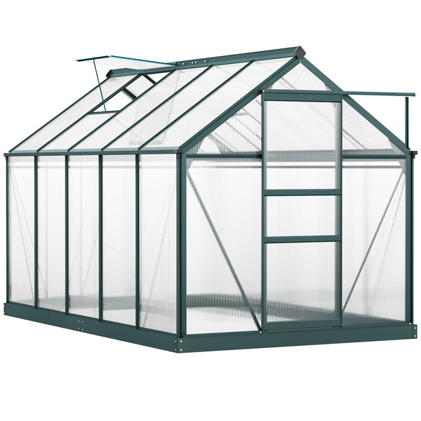 Serra da Giardino 190x312x201 cm con Finestra e Porta Scorrevole Struttura in Alluminio Verde online