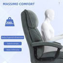 Sedia Poltrona Operativa da Ufficio Rinforzata fino a 200 kg in Tessuto Effetto Velluto Grigio 