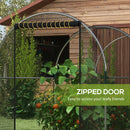 Serra per Piante con Rete a Tunnel 1,2x3x1,5m con Porta a Cerniera Nero