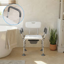 Sedia Sgabello WC Bagno in Alluminio per Anziani e Disabili Altezza Regolabile      