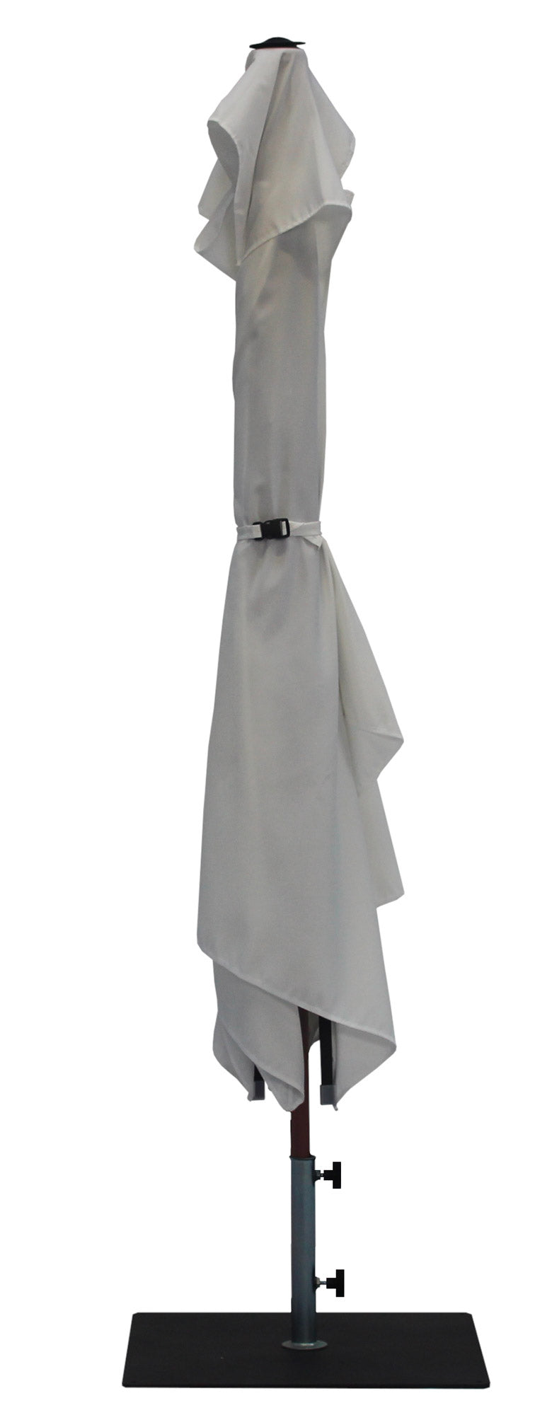 Ombrellone da Giardino 3x2 m Palo Ø38 mm in Alluminio Effetto Legno Tessuto Poliestere Trend Wood Bianco