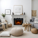 Camino Elettrico da Terra 123x39x100 cm Parigi In Legno Bianco      