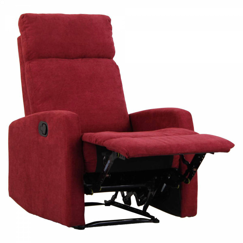 Poltrona Relax Manuale Reclinabile in Tessuto Bordeaux