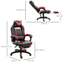 Sedia da Gaming con Rotelle in Similpelle Rosso e Nero 