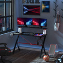 Scrivania Gaming con Ripiano Monitor 120x60x97 cm in MDF e Metallo Nero